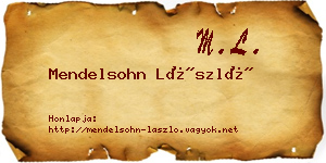 Mendelsohn László névjegykártya